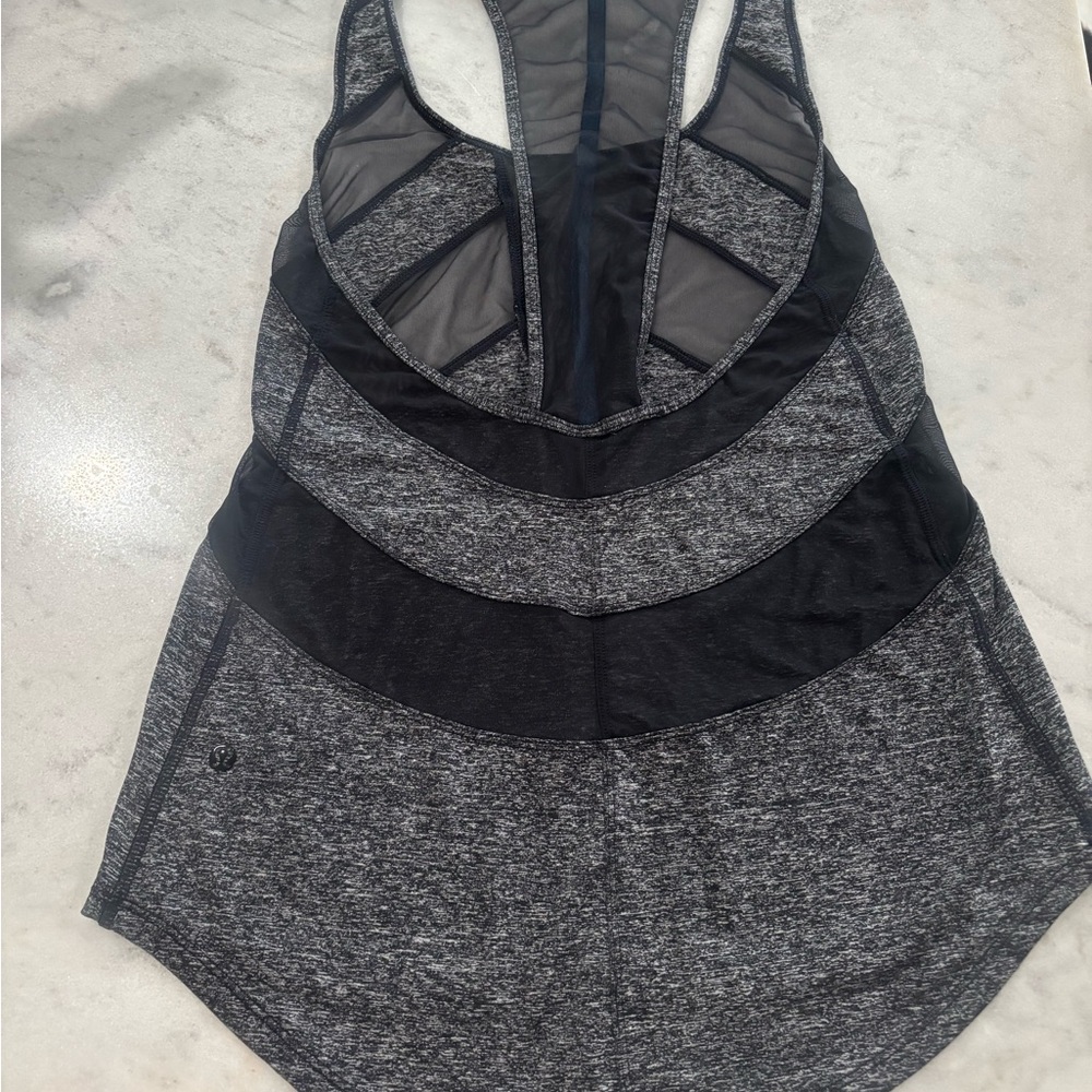 lululemon athletica Black and Gray Muscle Tee